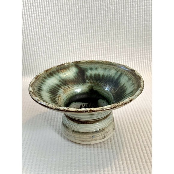 Vintage pottery ikebana vase Signed Oriental Japandi Minimalist - Picture 4 of 9